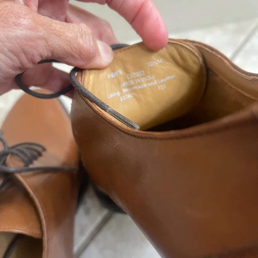 Cole Haan NWOT Mens chamberlin Tan Leather Derby Dress Shoes C32352 Size 10.5M
